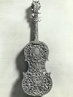 Violin Prints: Elaborately Carved Violin Back