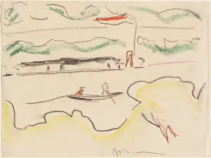 Prints of Elbe Landscape Near Dresden, 1909. Artist Ernst Kirchner. (Photo by Heritage Art/Heritage Images via Getty Images) Raw Rhythms: The Electric World of Ernst Ludwig Kirchner: Elbe Landscape Near Dresden