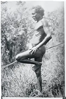 Elderly Aborigine with Spear in Hand