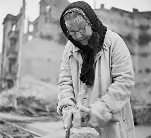 Elderly Berliner Removing Rubble 1948