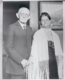 Elderly Couple Posing After Their Wedding