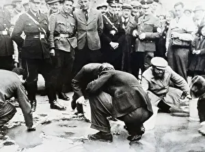 Elderly Jews Scrubbing Main Streets