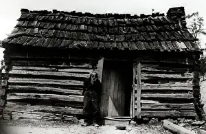 Centenarian Prints: Elderly Man Outside His Cabin