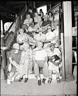Subway Prints: Elderly Men & Women Seated On Staircase