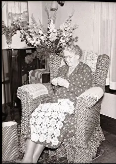 Marsh Prints: Elderly Woman Seated Doing Needlework
