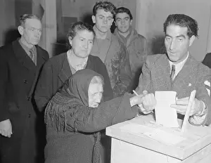 Elderly Woman at Voting Box