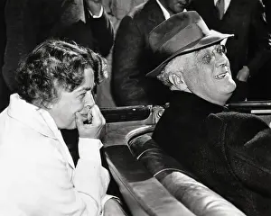 Eleanor and Franklin Roosevelt in Car
