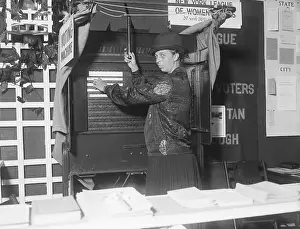 Voting Prints: Eleanor Franklin Using Voting Machine