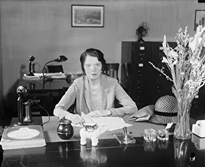 Editor Prints: Eleanor Patterson Posing at Her Desk
