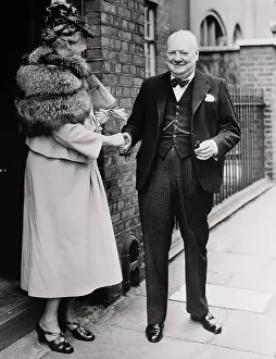 Eleanor Roosevelt Departing from Home of Winston Churchill