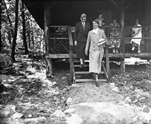 Eleanor Roosevelt Leaving Cabin