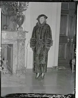 Eleanor Roosevelt Posing in Fur Coat