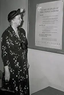 Eleanor Roosevelt Reading United Nations Bill of Rights