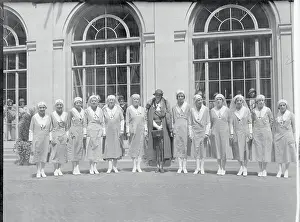 Red Cross Prints: Eleanor Roosevelt with Red Cross Girls