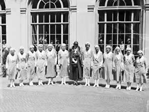 Canteen Prints: Eleanor Roosevelt with Red Cross Workers