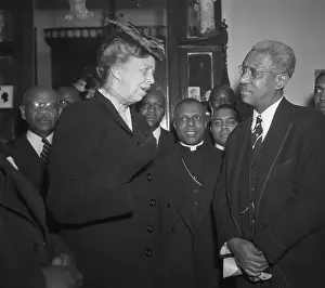 Hands Clasped Prints: Eleanor Roosevelt with Reverend B.C. Robeson