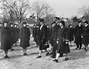 Volunteer Prints: Eleanor Roosevelt Reviewing WAVES at Smith College