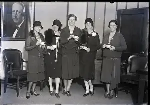 Governor Prints: Eleanor Roosevelt Shown with Tea Guests