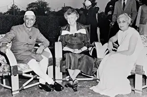New Delhi Prints: Eleanor Roosevelt Sitting with Indian Leaders
