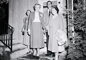 George Vi Prints: Eleanor Roosevelt Standing Next to Queen Elizabeth