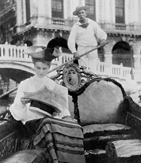 Eleanor Roosevelt in a Venetian Gondola