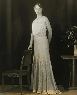 Eleanor Roosevelt Wearing Her Inaugural Ball Gown