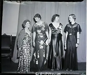 Eleanor Roosevelt and Women Pose in Ball Gowns