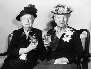 Brigham Young Prints: Elederly Women Holding Drinking Glasses
