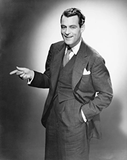 35 39 Years Collection: Elegant man posing in studio, (B&W), portrait