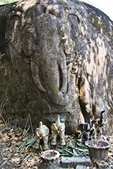 Images Dated 31st March 2015: Elephant Rock, Wat Phu temple, Champasak, Laos