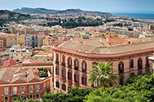 Images Dated 9th August 2017: Elevated view from the historic district of Castello over the city of Cagliari