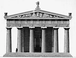 Stylish Prints: Front Elevation of the Temple of Zeus at Olympia