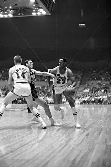 Elgin Baylor Dribbles Past Detroit Pistons Darrall Imhoff