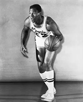 Elgin Baylor Dribbling Basketball