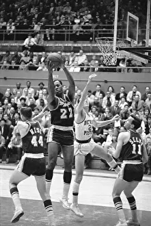 Elgin Baylor Grabs Rebound From Pistons