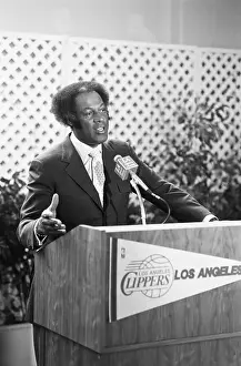 Announcement Prints: Elgin Baylor Speaking at Press Conference