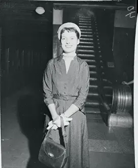 Elisabeth Claiborne Posing Inside Station