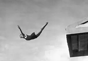 Diving Prints: Elizabeth Becker Winning Silver Medal