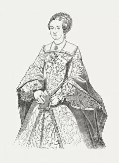 Images Dated 23rd April 2015: Elizabeth I of England (1533-1603), wood engraving, published in 1881