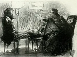 Painter Prints: Elizabeth Siddal Drawing Rossetti