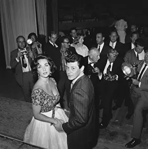 Elizabeth Taylor and Eddie Fisher Pausing