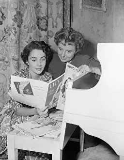 Sheet Music Prints: Elizabeth Taylor with Her Mother Sara