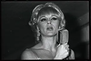 Munich Prints: Elke Sommer Singing into Microphone