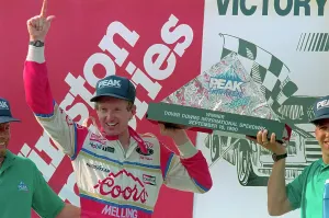 Dover Prints: Bill Elliot Holding up Trophy in Victory