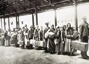 Immigrant Prints: Ellis Island Immigrants Waiting for Ferry