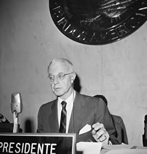 Diplomacy Prints: Ellsworth Bunker Addressing Meeting