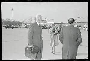 Ellsworth Bunker Arriving at Andrews Air Force Base