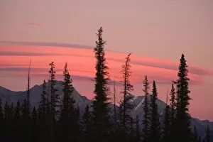 Images Dated 7th March 2007: Elongated pink clouds over the Rocky Mountains