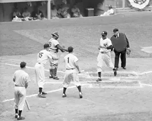 Elston Howard Crossing Home Plate