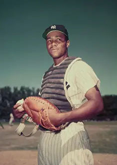 Elston Howard Wearing Catching Equipment